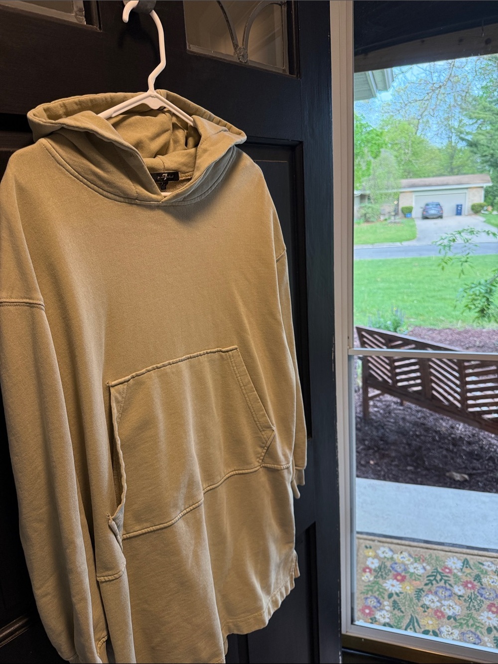 7 For All Mankind Sage Green Pullover Hoodie - Picture 8 of 8